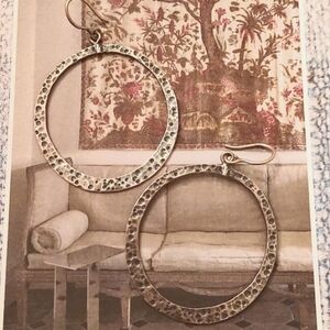 Silpada Hammered Oxidized Sterling Dangle Hoop Earrings